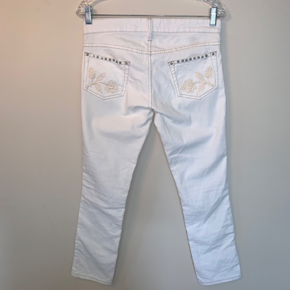 Isabel Marant Embroidered Studded Skinny Low Rise Cream Jeans 38 - Picture 4 of 14